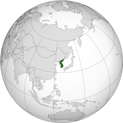 Korean Peninsula - Corea Del Sur En El Mundo (550x550), Png Download