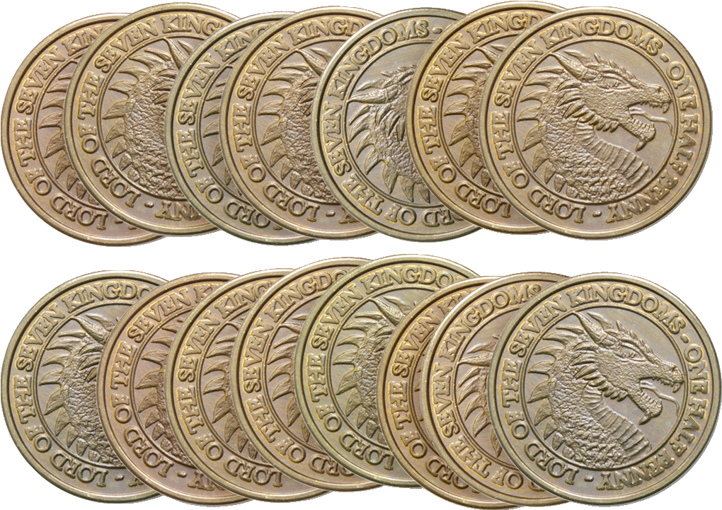 15 Aegon V Targaryen Half-pennies Gaming Coins - Metal Gaming Coins (1024x1024), Png Download