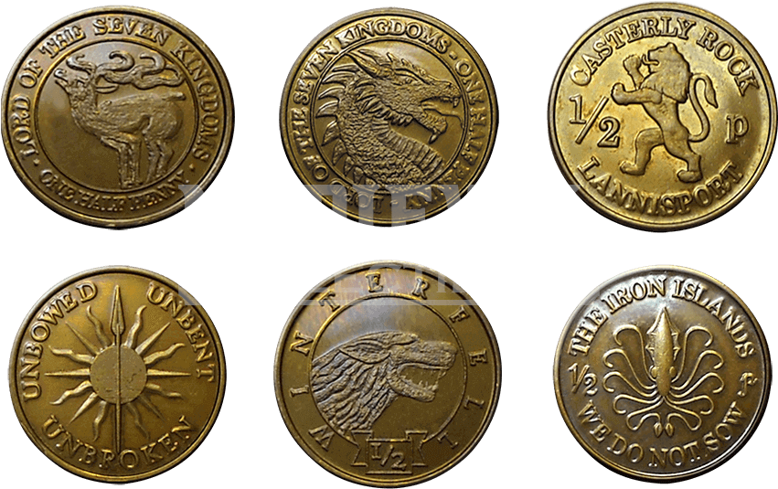 Game Of Thrones Set Of Half-pennies (850x850), Png Download