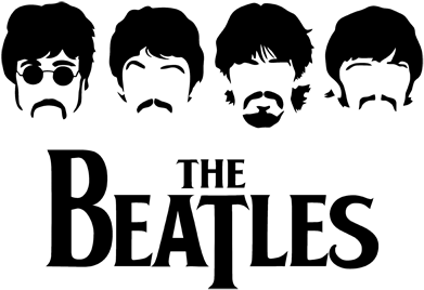 Beatles Black And White Silhouette (400x400), Png Download