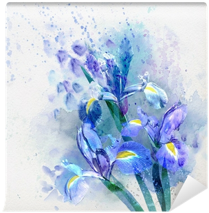 Watercolor Iris Background (400x400), Png Download