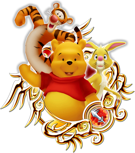 Pooh & Tigger & Rabbit - Kingdom Hearts X Medals Base (475x536), Png Download