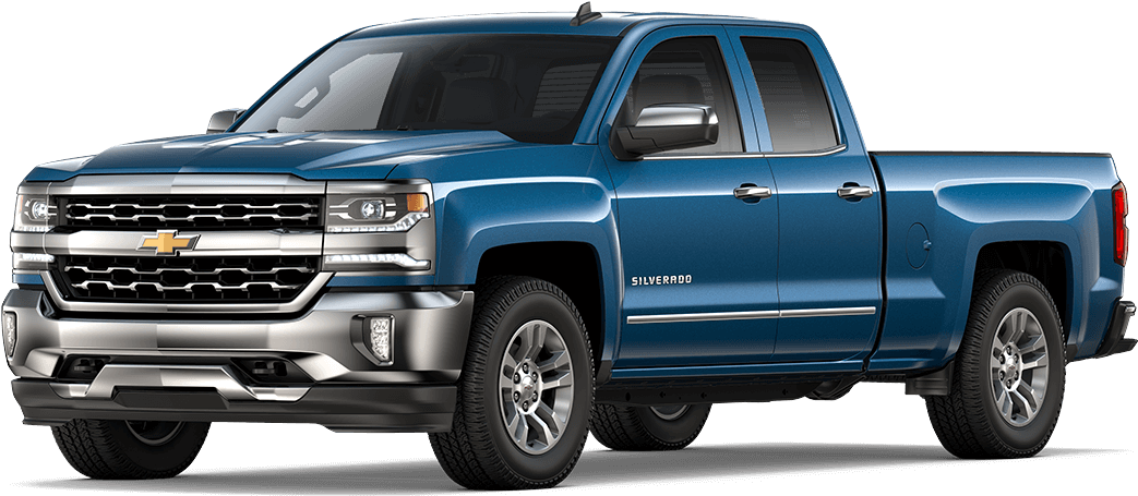 Main Trucks & Vans - 2018 Chevy Silverado Lt Black (1054x456), Png Download