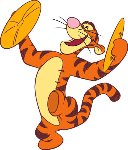 Baby - Tigger - Clipart - Baby Cymbals (424x496), Png Download