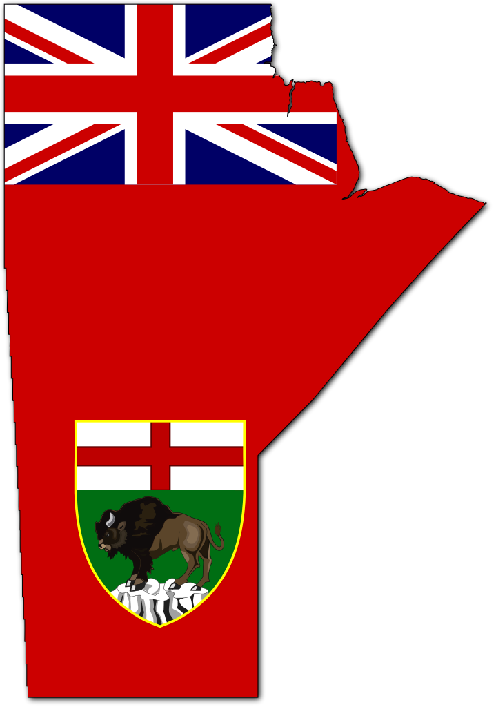 Flag-map Of Manitoba Canadian Things, I Am Canadian, - Manitoba Flag Map (719x1024), Png Download