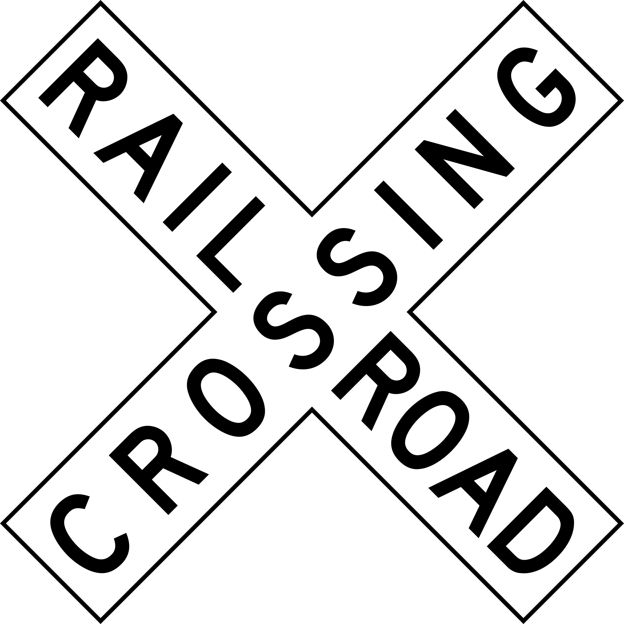 Big Image - Rail Road Crossing Sticker (2400x2400), Png Download