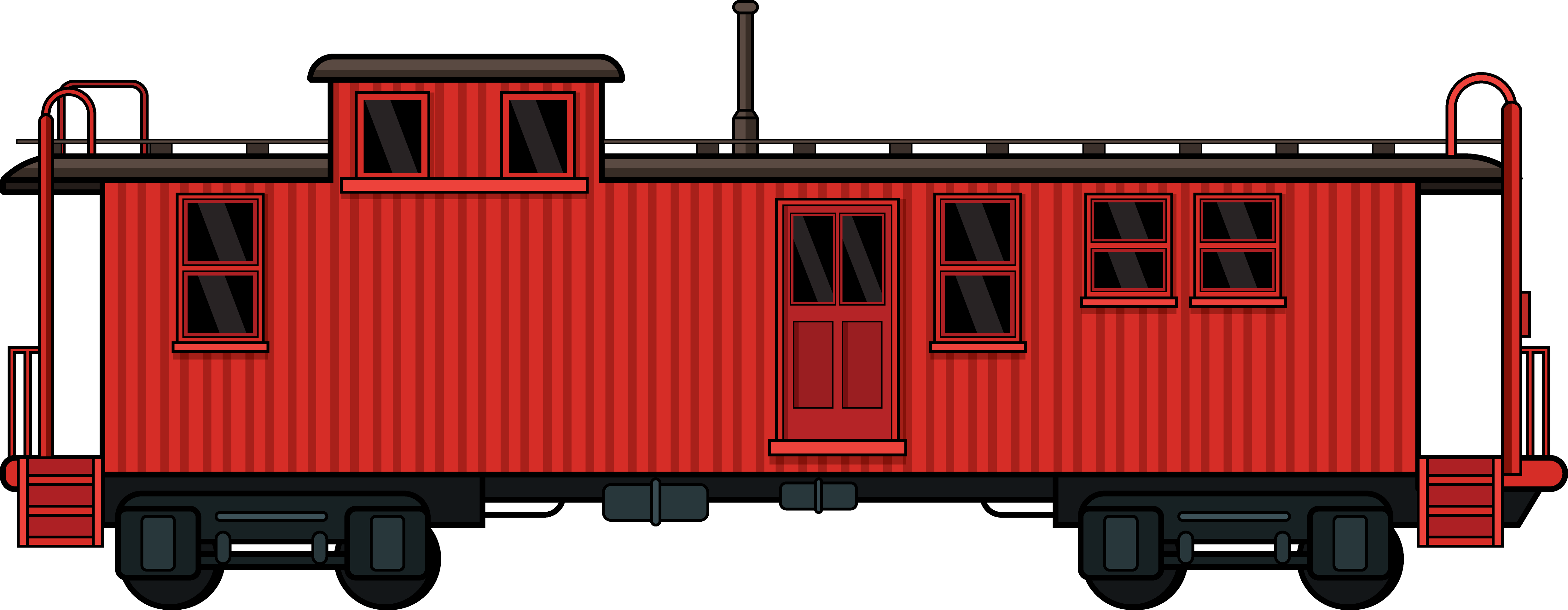 Rail Transport Train Passenger Car Goods Wagon Caboose - Transparent Background Caboose (4974x1935), Png Download