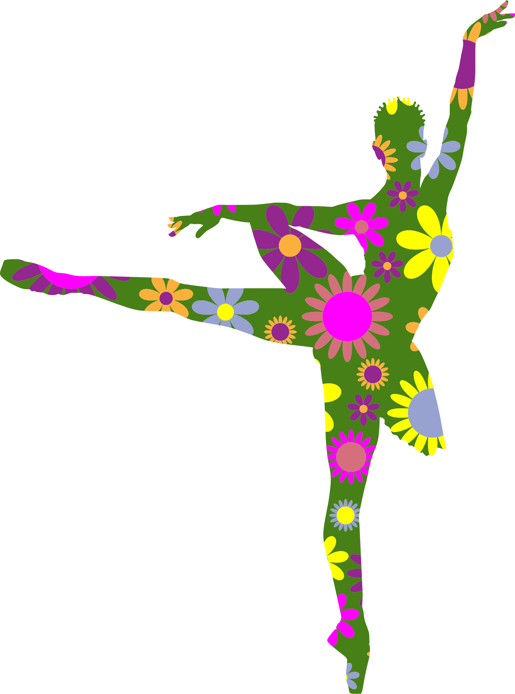 Big Image - Floral Ballerina (1690x2276), Png Download