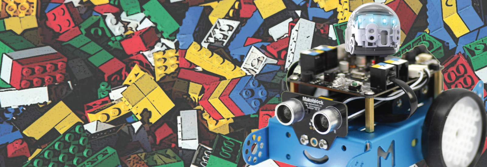 Slider Robotica - Makeblock Mbot V1.1 - Blue (bluetooth Version) (1600x550), Png Download