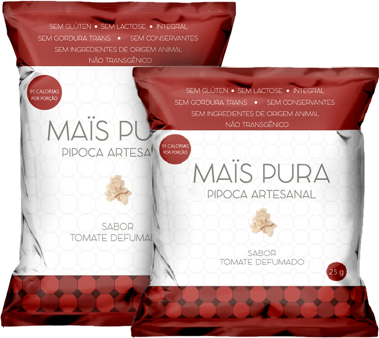 Mais Pura Pipoca Tomate 50g 25g - Pipoca Artesanal Mais Pura (759x709), Png Download