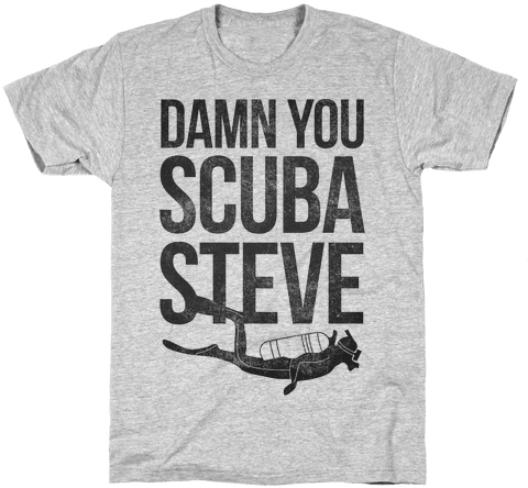 Damn You Scuba Steve Mens T-shirt - Gaming T Shirts (484x484), Png Download