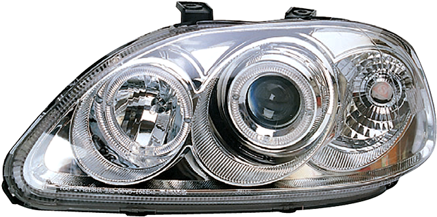 Honda Civic Ferio 1996-1998 Headlight Projector Chrome - Honda Civic Lights Png (800x533), Png Download