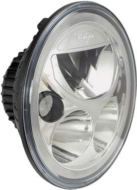 7" Round Vortex Led Motorcycle Headlight, Chrome - Classic 7 Led Headlight (400x400), Png Download