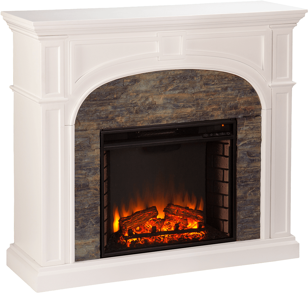Stone Fireplace Png - Qvc Oliver Electric Fireplace (1000x1000), Png Download