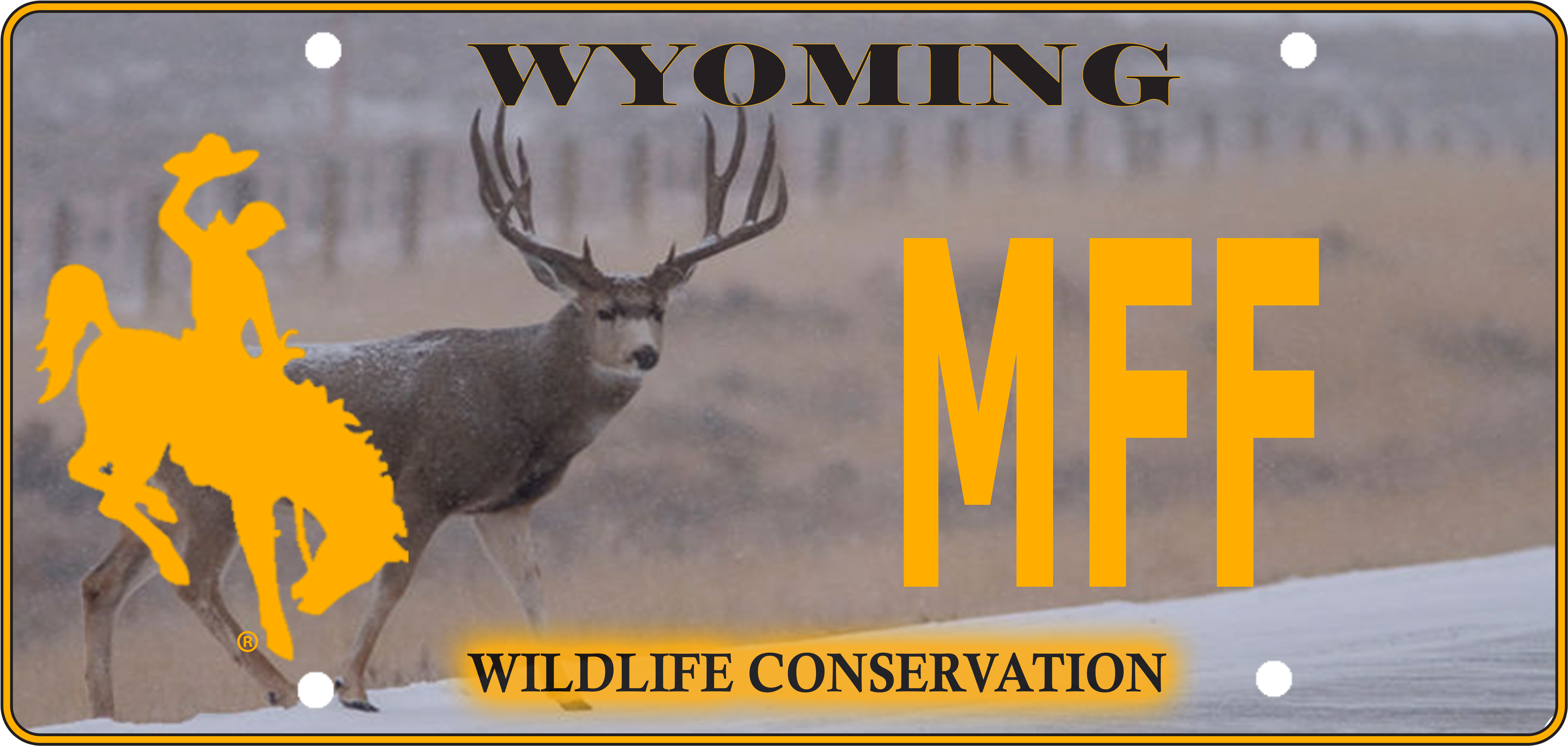 Final License Plate Design Wc Png - Wyoming Conservation License Plate (5700x3900), Png Download