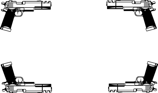 Black Gun Clip Art At Clker Com - Gun Border (600x353), Png Download