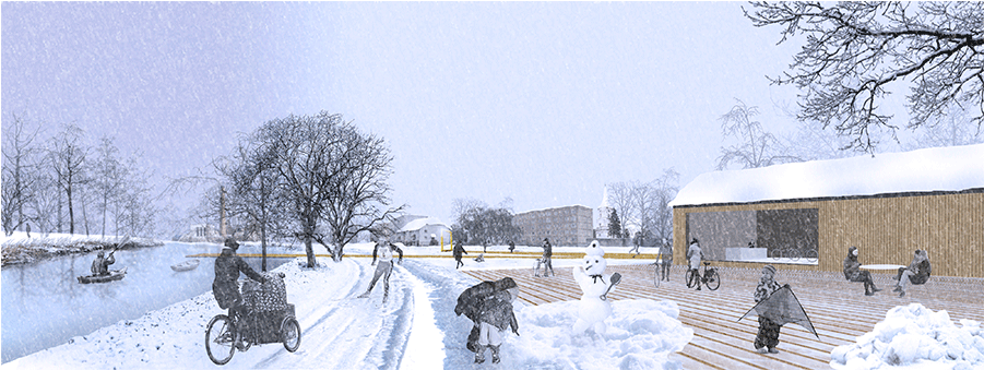 Valga Valka Town Government, Estonian Latvian Cross - Snow Bridge (900x600), Png Download