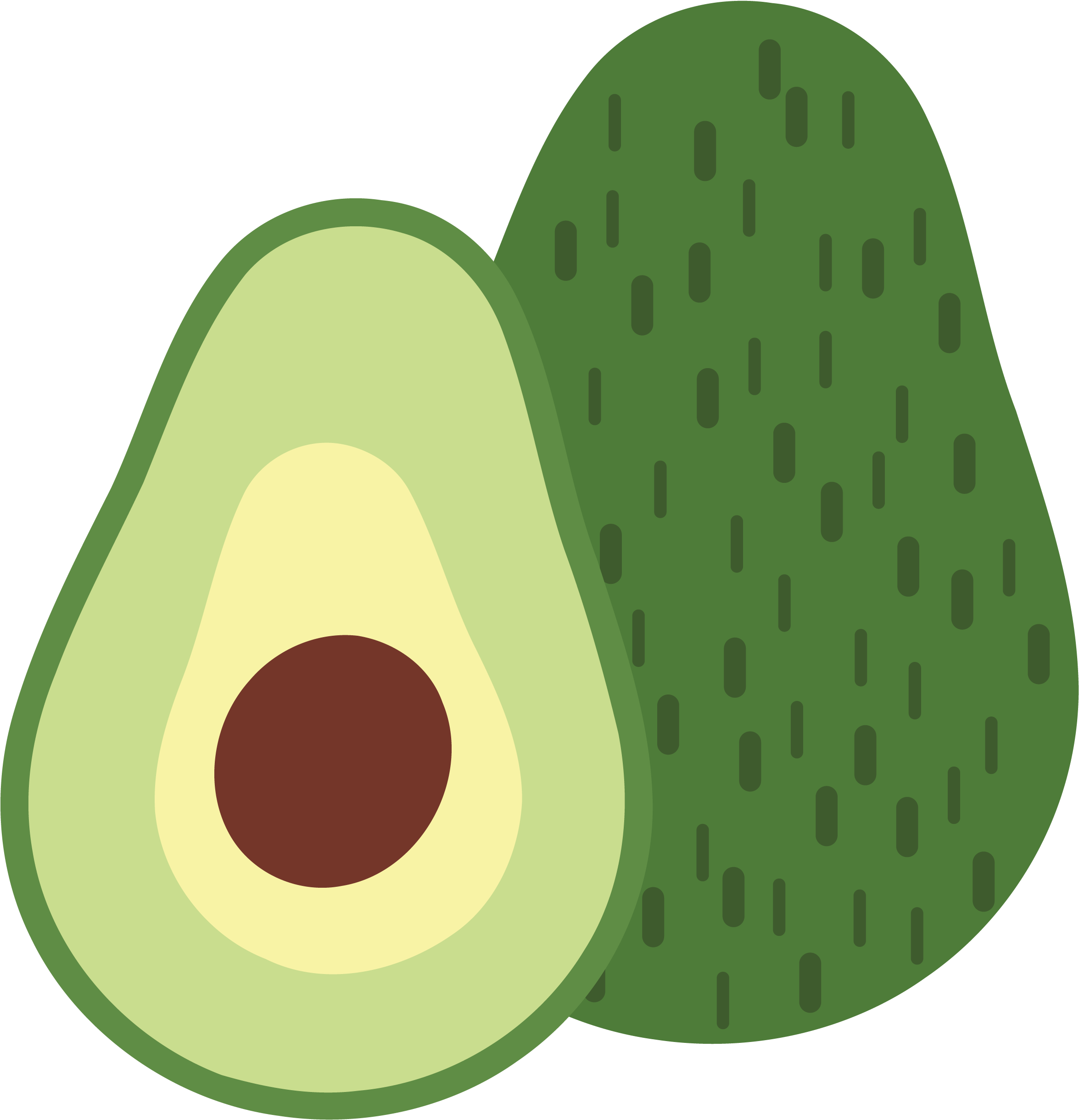 Jpg Printmaking Fruit Illustration Png Transprent Free - Avocado Illustration Png (2703x3022), Png Download