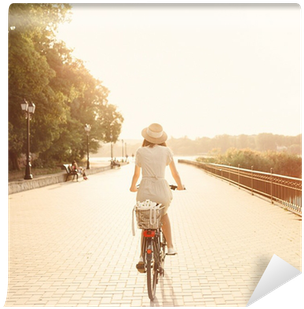 Girl Riding A Bicycle In Park Near The Lake - You Know You Re Not Important (400x400), Png Download