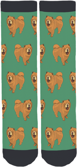 Chowder The Bear Dog Green Crew Socks - Prissy And Pop Pig Socks (285x600), Png Download
