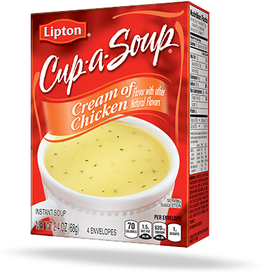 Cream Of Chicken Flavors - Lipton Cup Of Noodles (379x396), Png Download