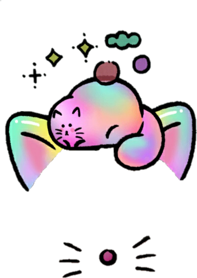 #snow #filter #cat #rainbow (414x629), Png Download