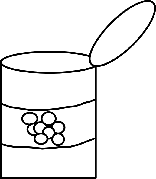 Big Tin Clipart Black And White (516x593), Png Download