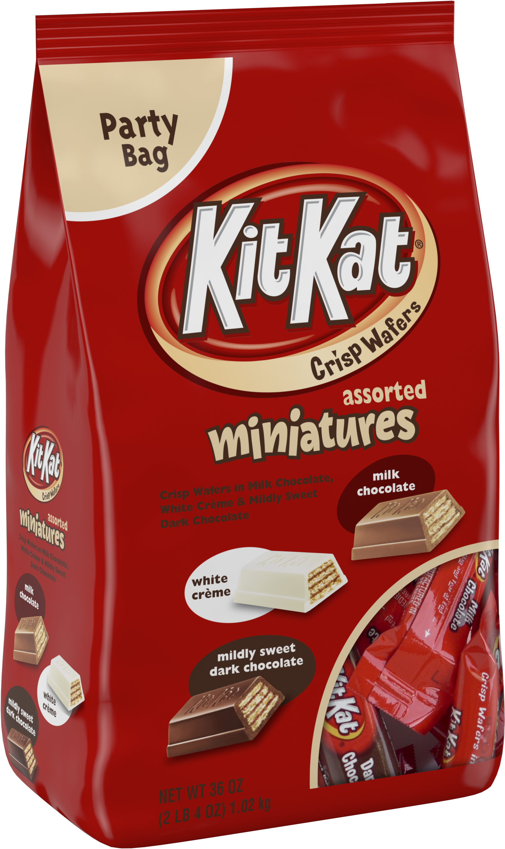 Kit Kat, Crisp Wafer Milk Chocolate Candy Bars Miniatures, - Kit Kat Bar (3000x3000), Png Download