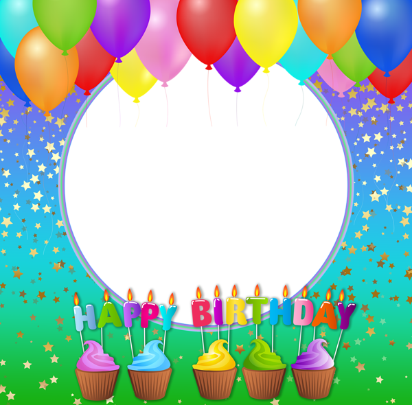 Happy Birthday Transparent Png Photo Frame - Happy Birthday Frame Png (600x590), Png Download
