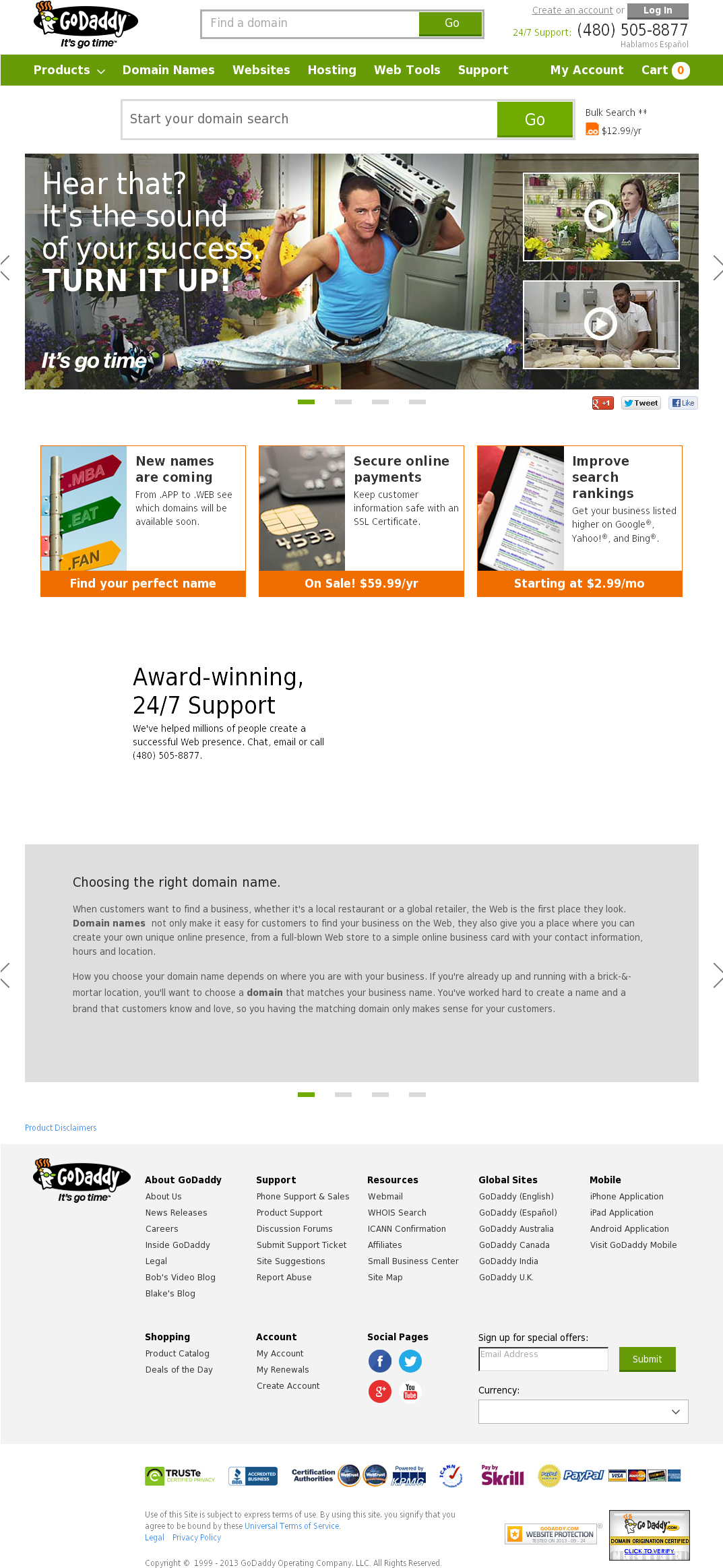 Godaddy Homepage (1072x2385), Png Download