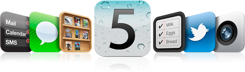 [download] Apple Ios 5 Beta 5, Itunes - Ios 5 Iphone 4 S (1024x321), Png Download