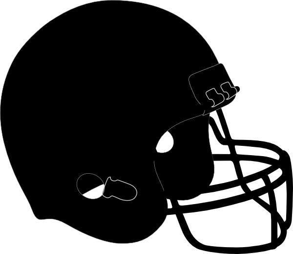 American Football Vector Black And White - Plain Black Football Helmet (600x519), Png Download