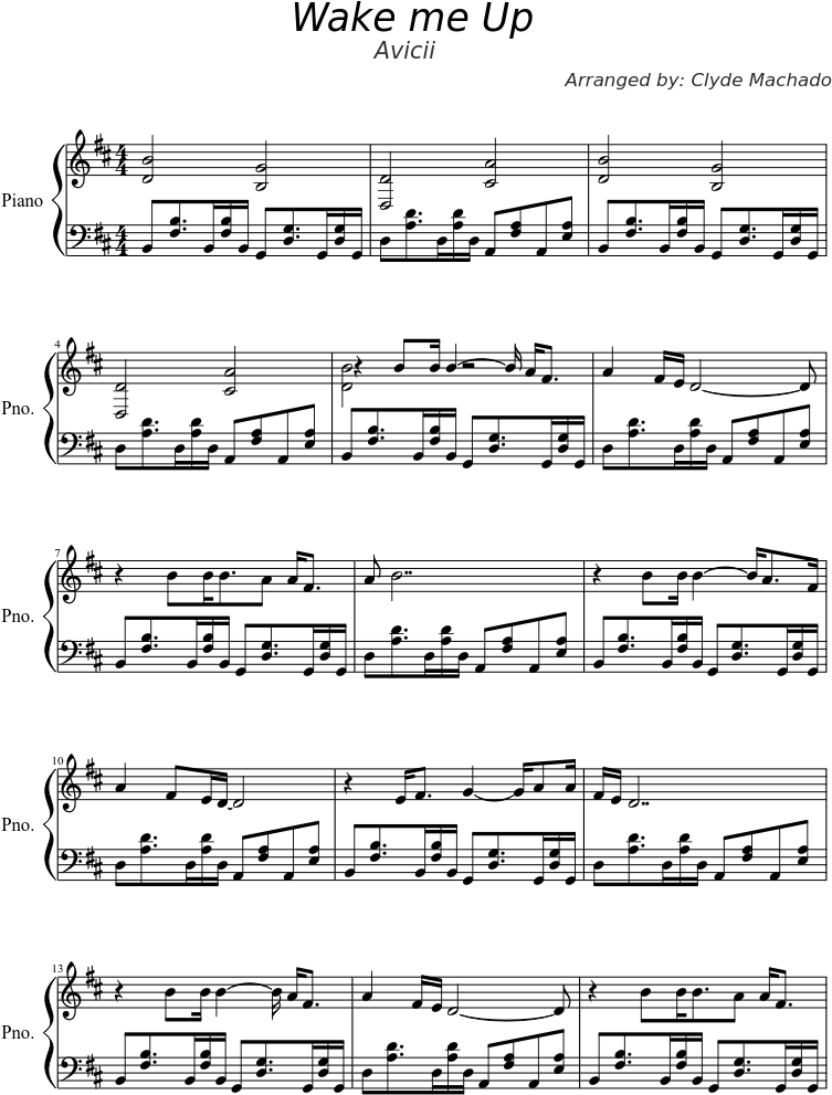 Wake Me Up -avicii - Umbrellas Of Cherbourg Sheet Music (827x1169), Png Download