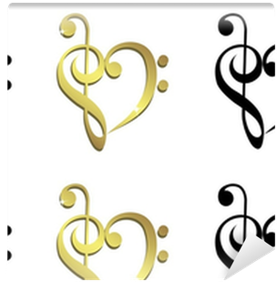 Heart Formed Of Treble Clef And Bass Clef Wallpaper - Treble Clef Bass Clef Heart (400x400), Png Download