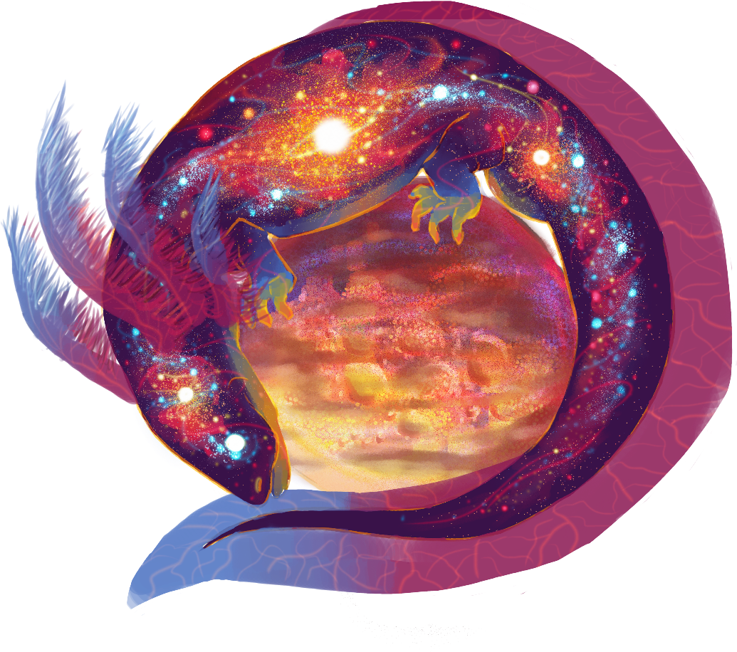 Space Axolotl (1044x1044), Png Download
