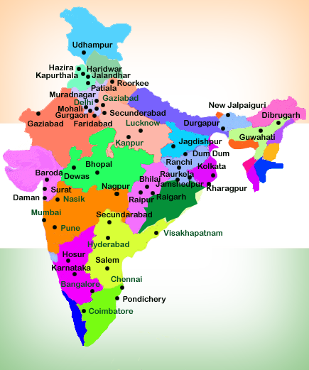 India Map - Ranchi In India Map (435x521), Png Download