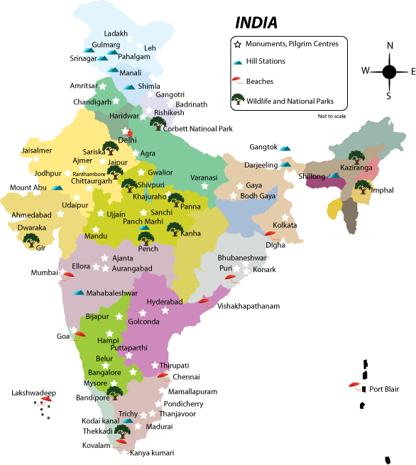 Map Of India - All Mountains In India (586x655), Png Download
