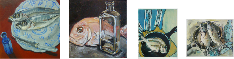 "fish On Ornamental Plate" "snapper With Bottle" "red - Glass Bottle (989x250), Png Download