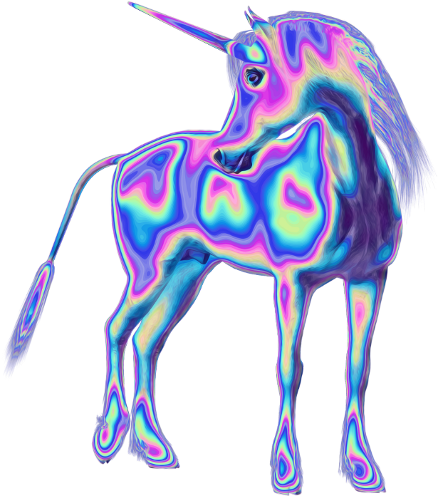 Unicorn Holo Holographic Tumblr Vaporwave Aesthetic - Unicorn Holo (1024x1024), Png Download