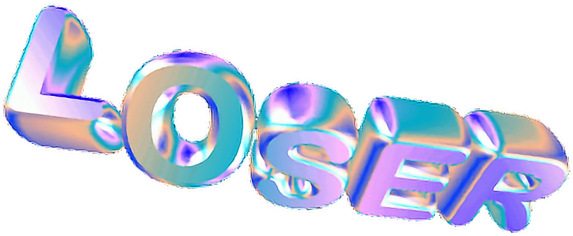 Loser Lame Lost Holo Holographic Hologram Glitch Vaporw - Holographic Tumblr Stickers (812x406), Png Download