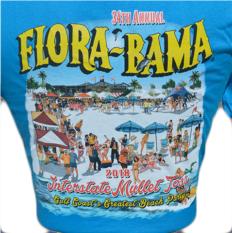 2018 Mullet Toss Short Sleeve T-shirt - Flora-bama (672x480), Png Download