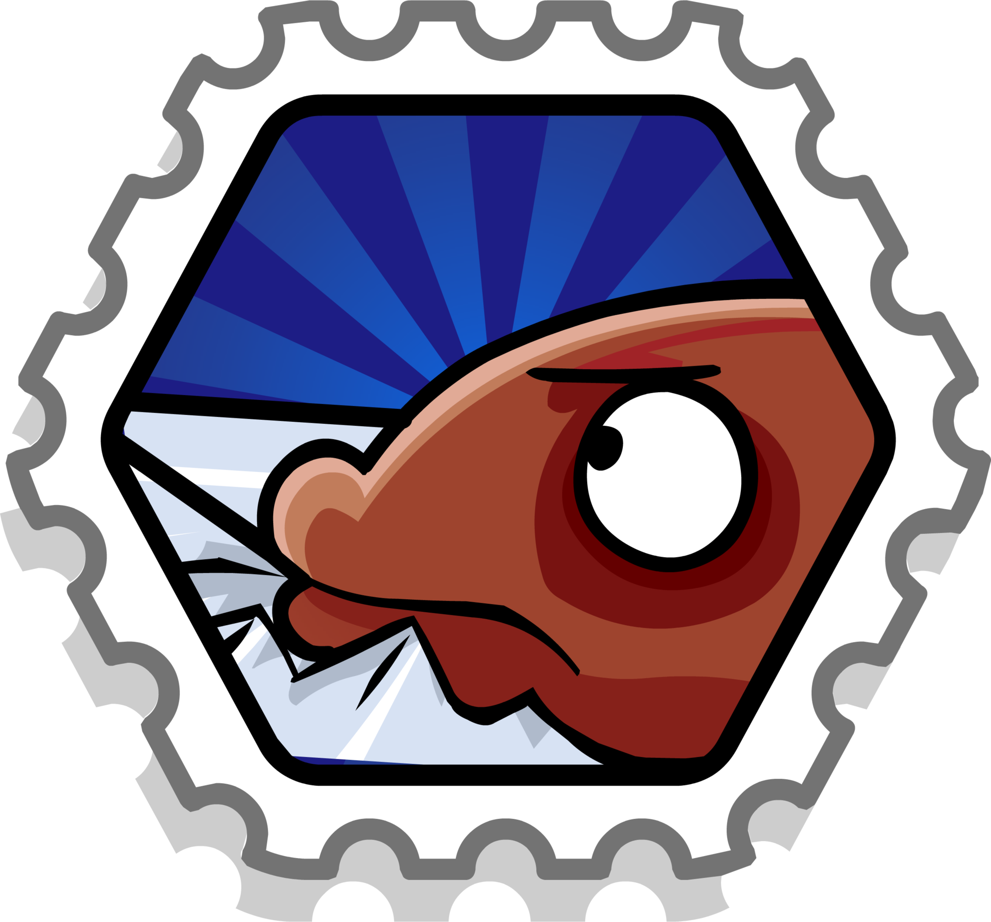 Prize Mullet Stamp - Club Penguin Extreme Rescue Stamp (2000x1860), Png Download