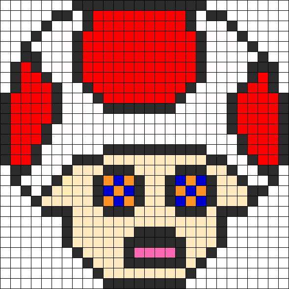 Trippy Toad Perler Bead Pattern / Bead Sprite - Trippy Mario Perler Patterns (589x589), Png Download