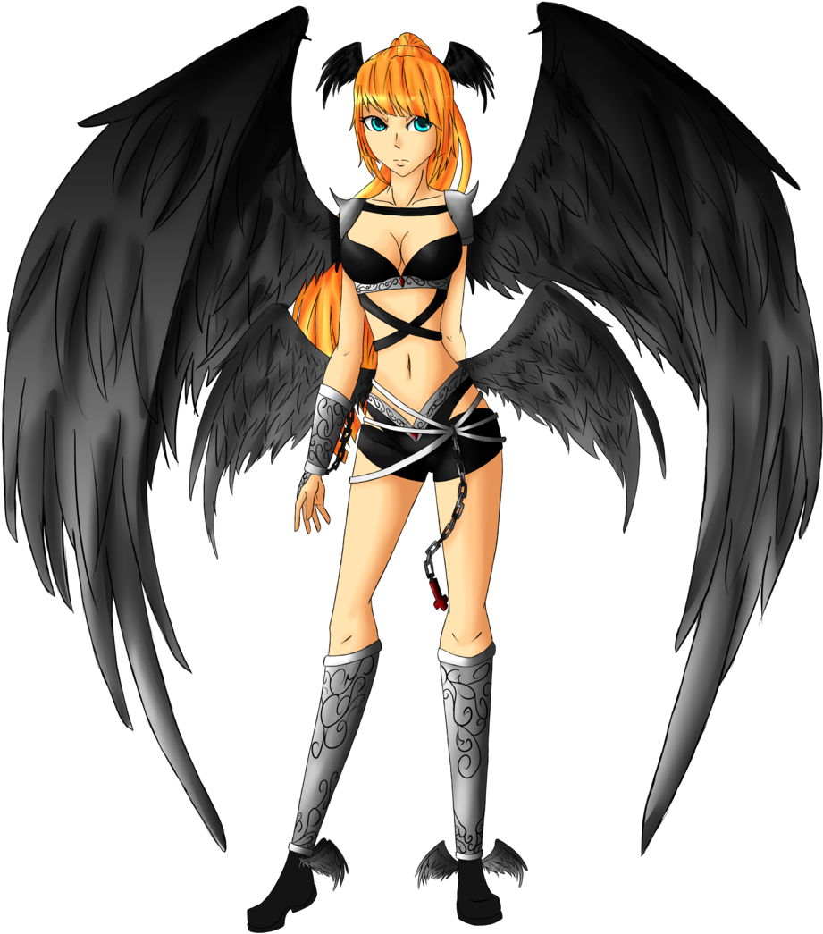 Clip Art Royalty Free Library Demon Anime Transprent - Fallen Angels Drawings (1024x1076), Png Download