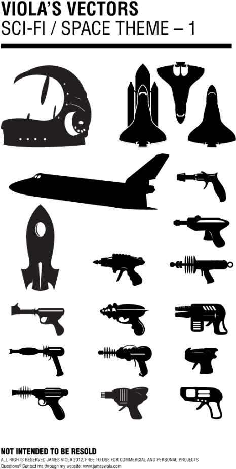 Gun Clipart Sci Fi - Free Vector Ray Gun (547x990), Png Download