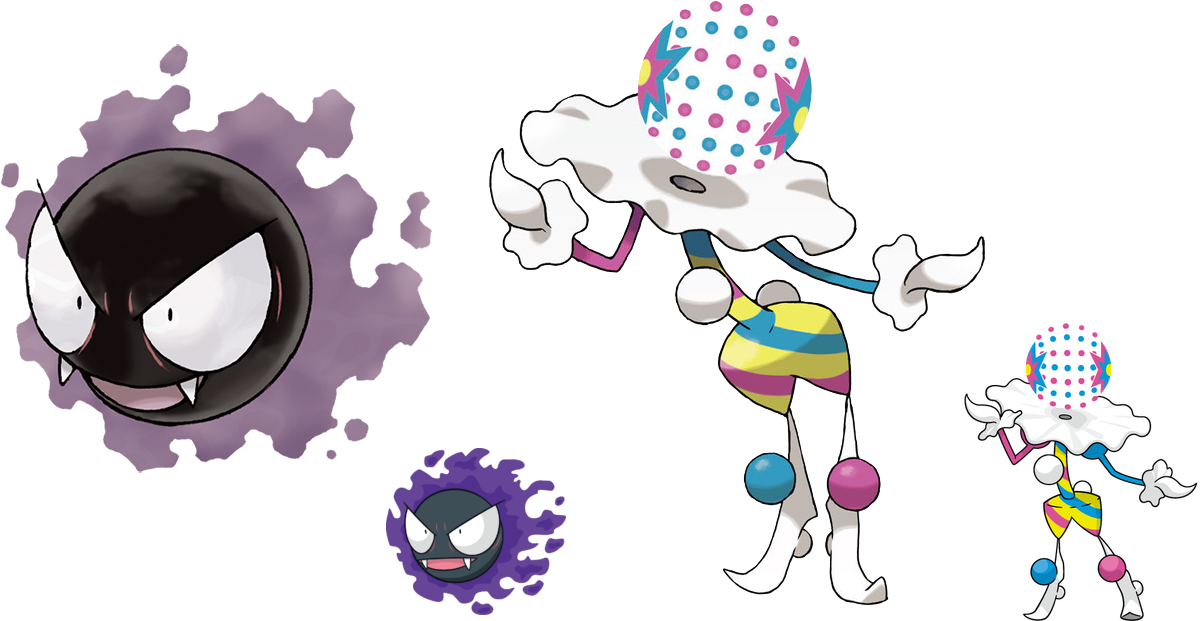 506kib, 1248x664, No Outline Ghosts - Gastly Pokemon Go (1248x664), Png Download