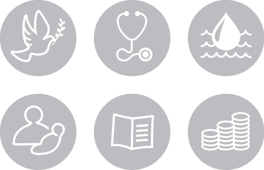 Foundation's Six Areas Of Focus - Rotary's Six Areas Of Focus Logos (531x343), Png Download