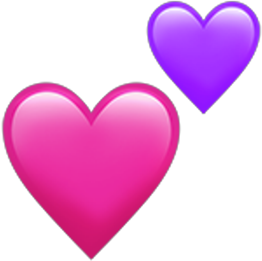 Hearts 💕 Pink Purple Heart Pinkheart Doubleheartemoji - Apple Heart Emoji Png (1024x1024), Png Download
