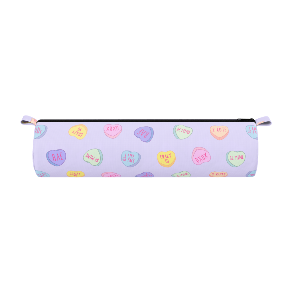 Purple Hearts Pencil Case - Wristlet (1024x1024), Png Download