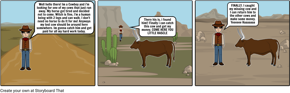Cowboy Vs Cow - Cattle (1164x385), Png Download